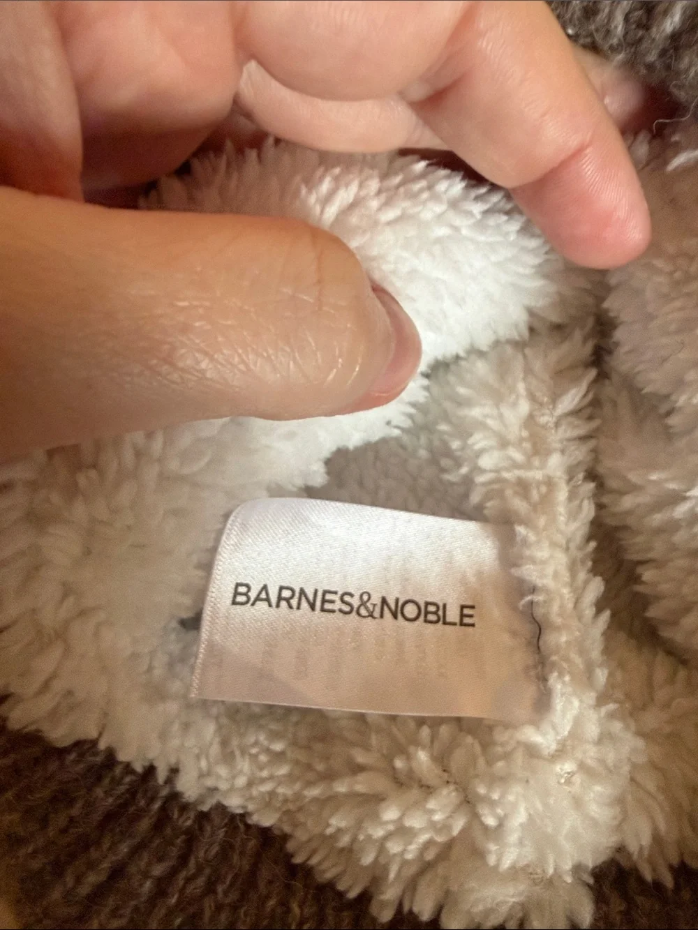 Barnes & Noble Reindeer Beanie Kids Brown Cable Knit Sherpa Lined Holiday Hat